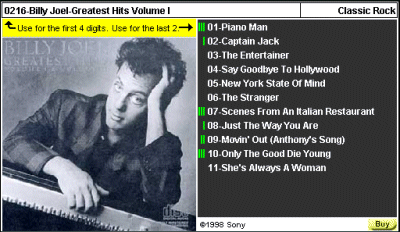 JukeANator Single Artist CD Panel